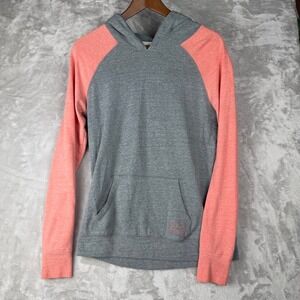 Billabong Womens Gray Coral Raglan Hoodie Pullover Casual Comfort Size L